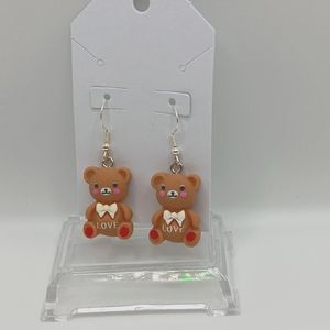 AATreats presents Teddy Bear Earrings on Sterling silver hooks.